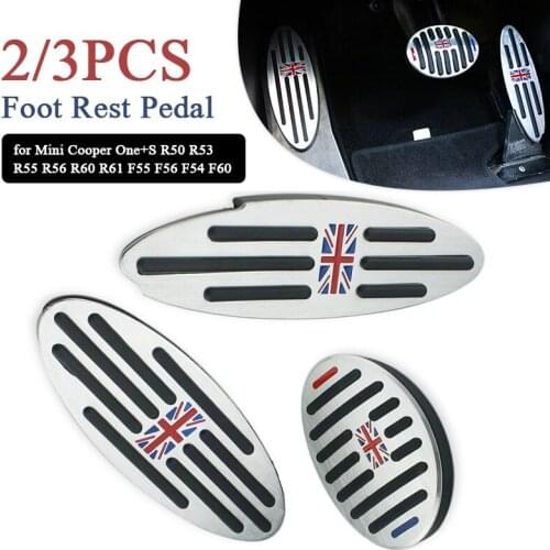 2/3PCS Foot Rest Pedal Sticker for Mini Cooper One+S R50 R53 R55 R56 R60 R61 F55 F56 F54 F60 Countryman Clubman Accessories