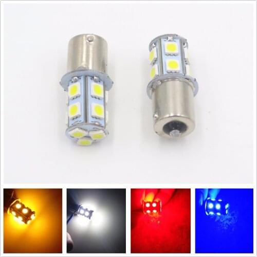 2pcs White Red 1156 BA15S P21W RV Camper Trailer 13 SMD LED 1141 1003 Interior Light Turn Signal Bulb Tail Lamp Amber 12V 24V