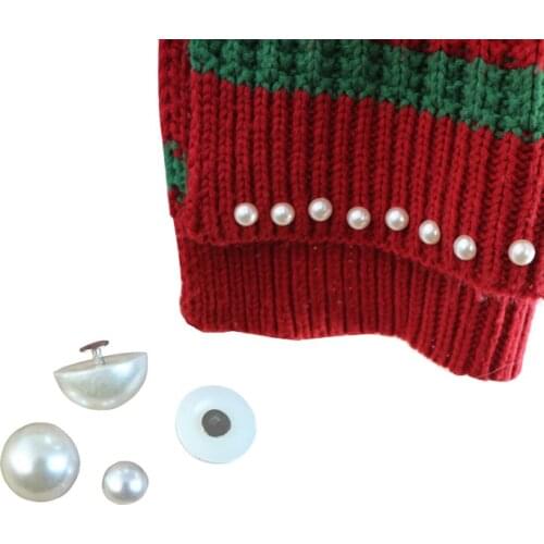 50PC Half Round Imitation Pearl Rivets DIY Garment Accessories Pearl Rivet Spikes For Cloth Pants Hat Crafts Decoration Button