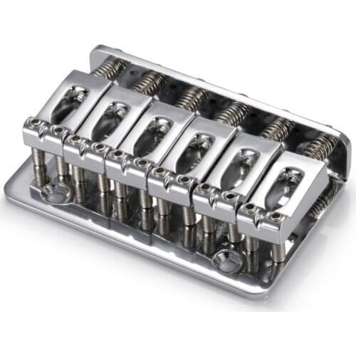 6 Saddle Hardtail Bridge Top Load 65mm Electric Guitar Bridge with 5Pcs Screws Heavy Guitar Accessories