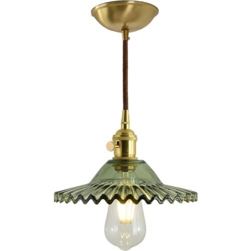 Antique Brass Edison pendant Lights smoke Glass hanging lamp for dining room E27 Bedside chess room copper kitchen bar lighting