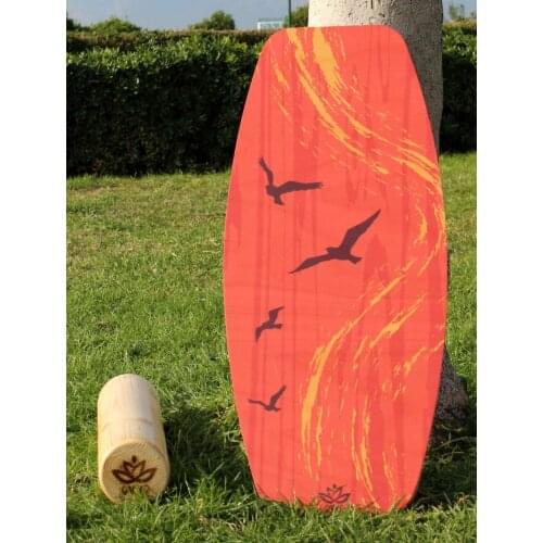 Wooden Balance Board Yoga Twisting Fitness Balance Plate Core Workout For Abdominal Waist Legs Muscles Of Roller- Board Balancin