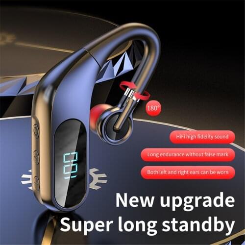 9D HiFi Wireless Business Ear Hook Earphone Smart Bluetooth-Compatible Hands-free phone HD Call Headset With Noise Reduction Mic