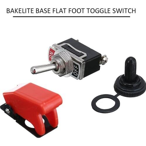 Black Heavy Duty ON/OFF SPST Toggle Switch Flick & Cover & Waterproof Boot Mayitr Electric Switches