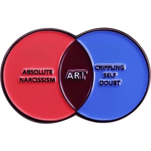 Absolute Narcissism Crippling Self Doubt Art Enamel Pin Badge
