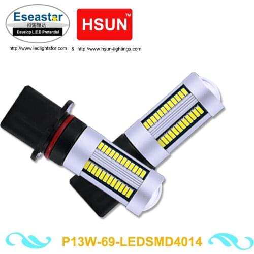 Eseastar 2 pcs/lot 69 SMD4014 P13W LED for Mazda CX5 daytime running light can produce led fog light DC12V