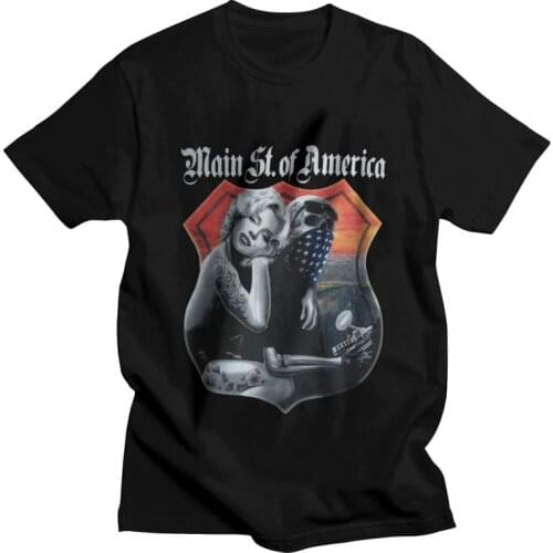 Vintage Route 66 T Shirts Men Short Sleeve 100% Cotton T-shirt Biker Motorcycle Cruise American Highway Tee Graphic Tshirts Gift