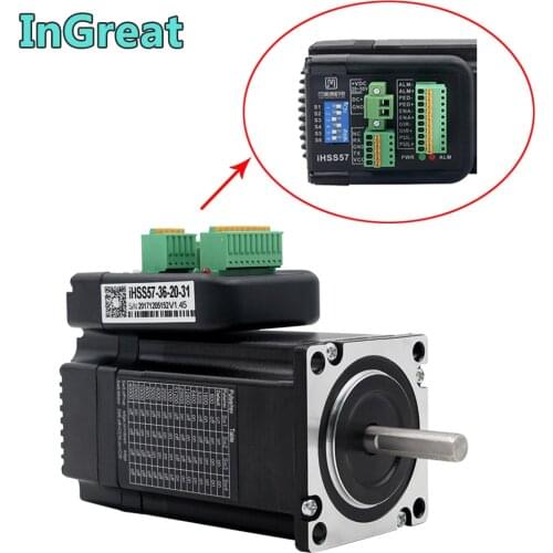 JMC 2Nm Hybrid closed loop Motor Driver Encoder All- in- one Integrated NEMA23 57mm 57 36V DC 1500rpm DSP easy Servo 286Oz.in