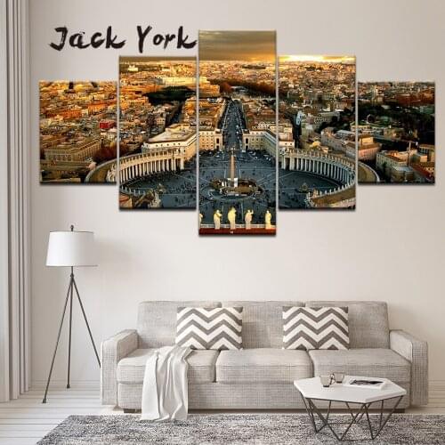 Canvas Painting St. Peters Square Vatican City State 5 Pieces Wall Art Painting Modular Wallpapers Poster Print Home Decor