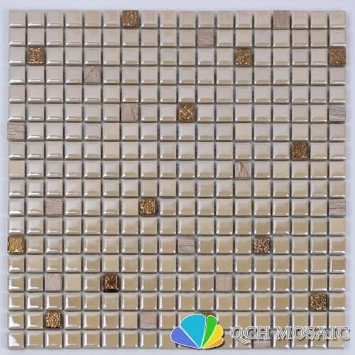 Ceramic mosaic tile stone mosaic tile and metal mosaic tile for bathroom kitchen backsplash wall tile 22 square feet/lot qch37