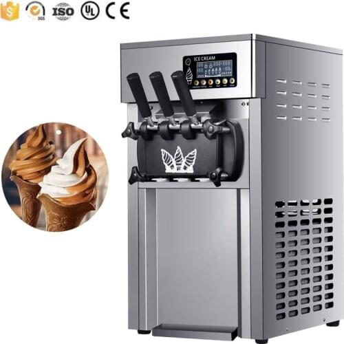 Commercial Soft Ice Cream Machine With LCD Display Ice Cream Maker Desktop Stainless Steel Ice Cream Machine Vending