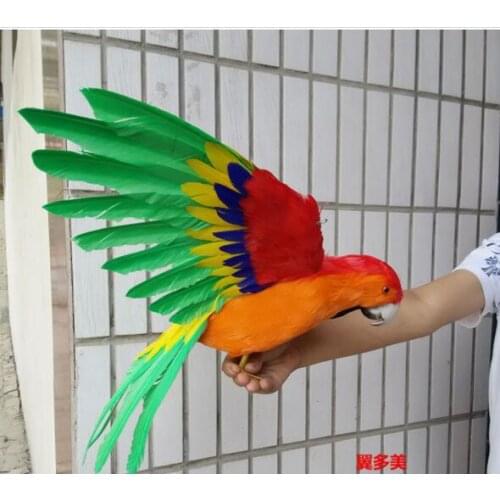 Beautiful simulation parrot toy plastic&furs colourful parrot bird doll gift about 42cm 1928