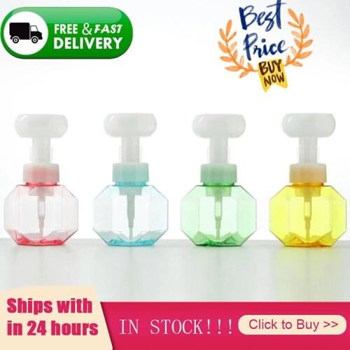 300ML Soap Bottle Foaming Lotions Refillable Bottle Flower Pump Head Soap Shampoo Cosmetic Empty Bottle Bathroom accessories