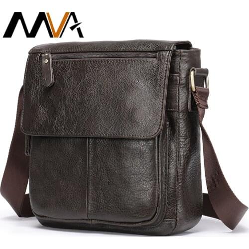 MVA Mens Genuine Leather Bag Crossbody Bags for Men Messenger Bag Men Leather Mens Shoulder Bags Male man Handbags 819