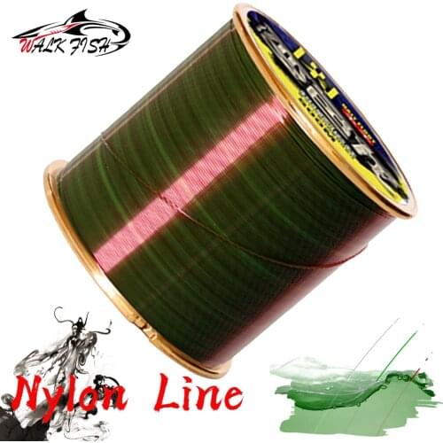 WALK FISH 500M Super Strong Nylon Fishing Line Discoloration Japan Monofilament Line Rock Sea Thread Camouflage Fishing Line