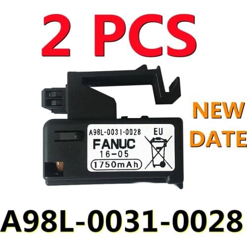 NEW DATE) 2PCS Genuine A98L-0031-0028 A02B-0323-K102 3V 1750mAH FANUC Battery Free Shipping