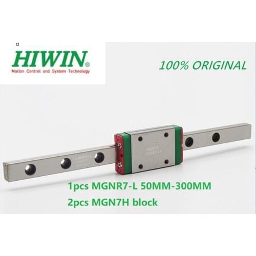 1pcs Original Hiwin linear rail MGNR7-L50mm-300mm+ 2pcs MGN7H Linear block For 3D Printer CNC