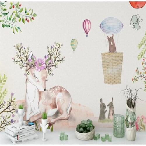 Simple watercolor floral Sen small fresh European decorative painting background wall Custom wallpaper mural