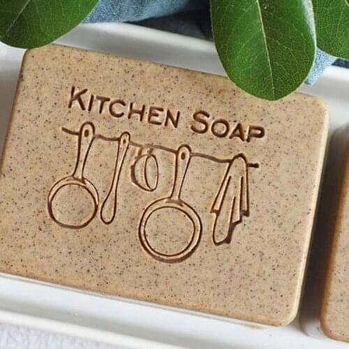 Kitchen Soap Pattern Handmade Soap Stamp Transparent Natural Imprint Stamp for Soap Making Acrylic Stamps Chapters