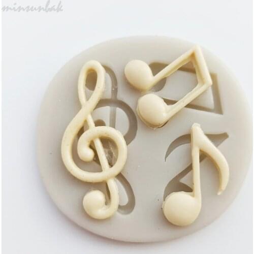 Minsunbak Cute Notes Silicone Fondant Mold Chocolate Chip Cookies Wedding Cake Decoration Tools Sugarcraft Gumpaste Mould