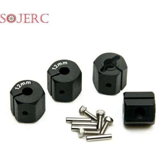 SOJERC 4Pcs DIY Thickness 12mm Alloy RC Car Parts Replacement Hex Wheel Hubs For 1/10 RC Rock Crawler