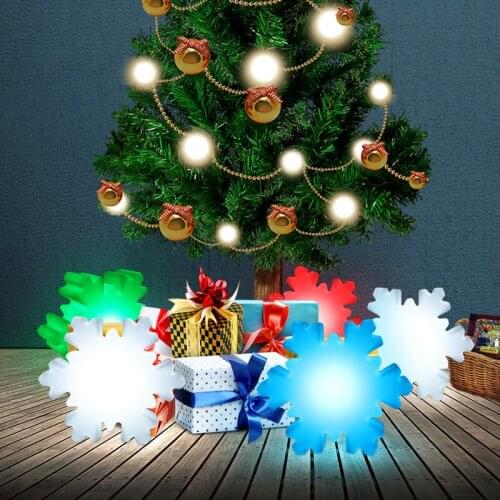 Snowflake LED Light Multi-Color Flashing Snow Ice Christmas Lighting Home Night Party Decoration Rechargeable Colorful LED Lamps