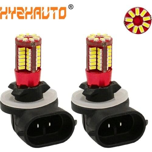 HYZHAUTO 2Pcs H27 880 881 LED Fog Lights DRL Car Daytime Running Light Driving Lamp 57 smd 3014 LED White 6500K 12V