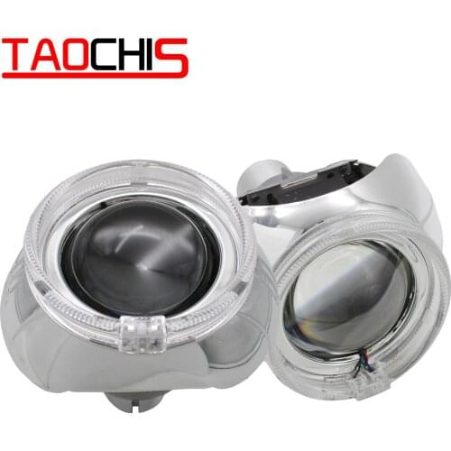 TAOCHIS 3.0 Inch Bi Xenon Projector Lens Kit for HELLAH4 Clear Glass With Shroud APP Control Angel Devil Eyes Modify Head Light