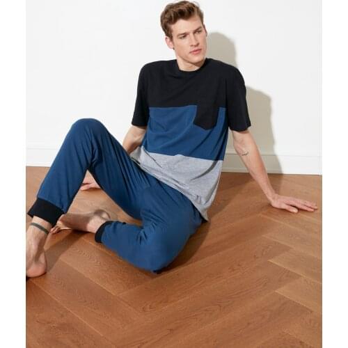 Trendyol With Color Block Knitted Pajamas Set THMSS21PT0309