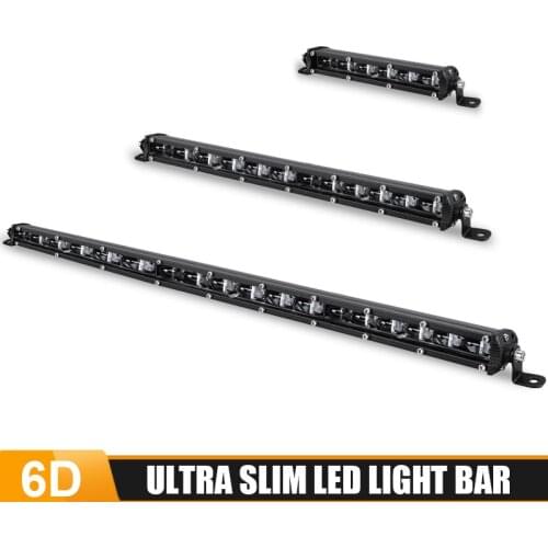 2pcs Ultra Slim LED Light Bar 7'' 13'' 20 inch 6D Super bright Led Bar Offroad fog lamp for Jeep Car Truck 4x4 SUV ATV 12V 24V