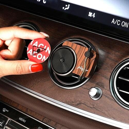 Retro Rotating Phonograph Car Air Fresher Aromatherapy Record Player Perfume Long Lasting Fragrance Funny Fecorations