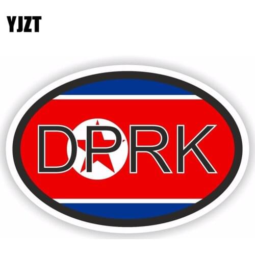 YJZT 9.8CM*6.6CM Reflecitve DPRK Flag Korea Country Code Funny Car Sticker Decal 6-0352