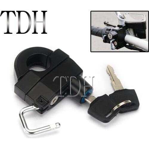 25MM Handlebar Motorcycle Anti-theft Safety Helmet Lock For Harley Ducati Suzuki Honda Kawasaki Scrambler Cruiser Bike