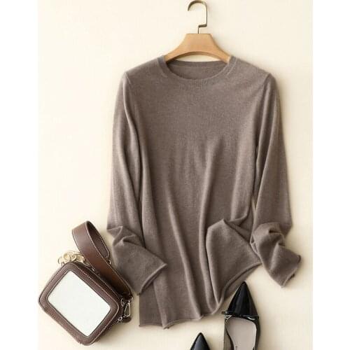 Autumn winter knitwear female round neck basic sweater high quality italy 100% pure cashmere sweater womens slim sweater shirt