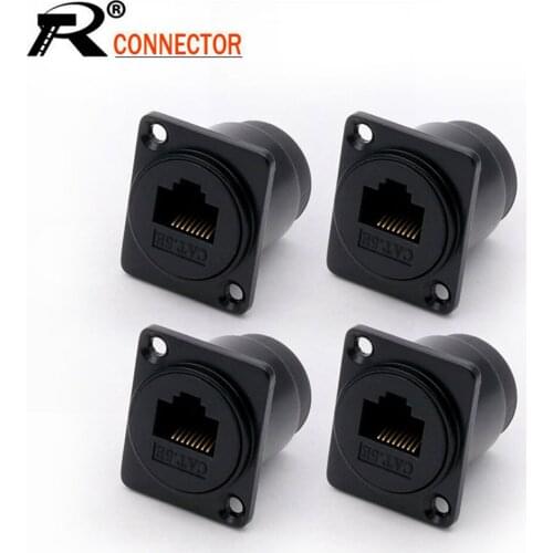 10pcs/lot CAT.5E RJ45 Female to Female Adapter Panel Mount Coupler 8P8C RJ45 Modular Chassis Network Ethernet CAT5E Socket