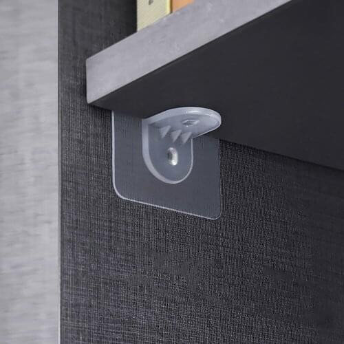 10pcs/lot Board Support Non-perforated Wardrobe Partition Layer Fixed Paste Hook Shelf Support Adhesive Pegs