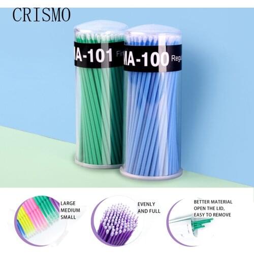 CRISMO 100pcs Disposable Micro Eyelash Brushes Mascara Applicator Wands Lashes Brushes Spoolers EyeLashes Extension Makeup Tools