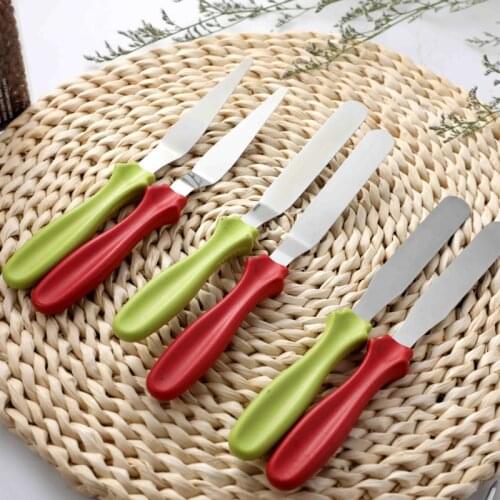 HeyMamba 3pcs Stainless Steel Baking Pastry Spatula Butter Cake Cream Cranked Angled Spatula Knife for Pastry Kitchen Gadgets