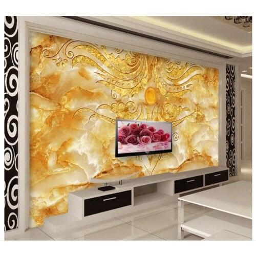 3d wall murals wallpaper Golden Flower Stone Marble Backdrop Wall photo 3d wallpaper custom 3d wallpaper