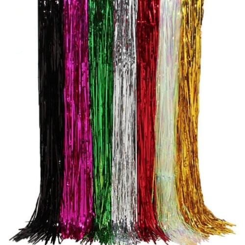 4 Pcs/lot 1Mx2M Shimmering Gold Silver Metallic Tinsel Curtain Room Background Party Stage Wedding Decoration Backdrop