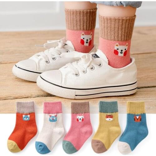 5Pairs/Lot Baby Socks Children Socks Autumn and Winter Newborn Baby Cotton Socks Baby Boys and Girls