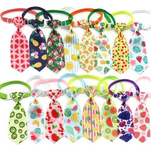50/100 Pcs New Summer Fruit Dogs Accessories for Small Large Dogs Cat Bow Ties Necktie Adjustable Cat Dog Necktie Cat Bow Ties
