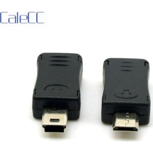 2pcs Mini USB Male to Micro USB 5pin Female & Mini USB Female to Micro USB Male Extension Adapter Black