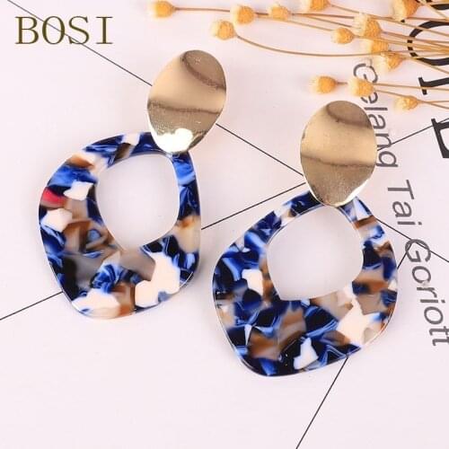 Acrylic Earrings Fashion For Women Boho Acetate Big Drop Dangle Earing Geometric Jewelry Multicolor metal Accessories jewellery