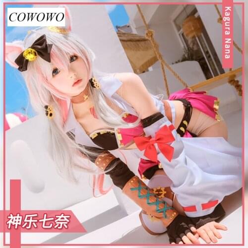 Anime! VTuber Kagura Nana Battle Suit Sweet Lovely Elegant Uniform Halloween Carnival Party Role Play Outfit For Women S-3XL NEW