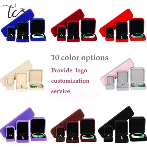 Velvet Jewelry Packaging Boxes Ring Box Container Earring Holder Necklace Box Jewelry Organizer Gift Box