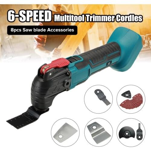 Cordless Oscillating Multi Tool With Saw Blades Kit Cordless Woodworking Tool Electric Shovel Cutting and Trimming Machine