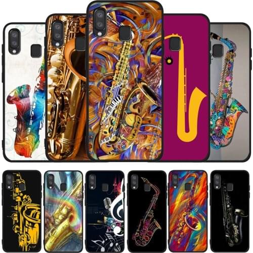 Musical instrument saxophone Black TPU Phone Case For Samsung Galaxy A71 A51 A41 A31 A20E A10 A20 A40 A50 A70 M30S M20 A7 A8 A9