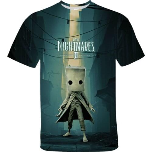 Casual Little Nightmares 2 TShirts Kids 3D Cartoon Anime Tops Tee Summer Oversize T-shirt Children Short Sleeve Graphic T Shirts