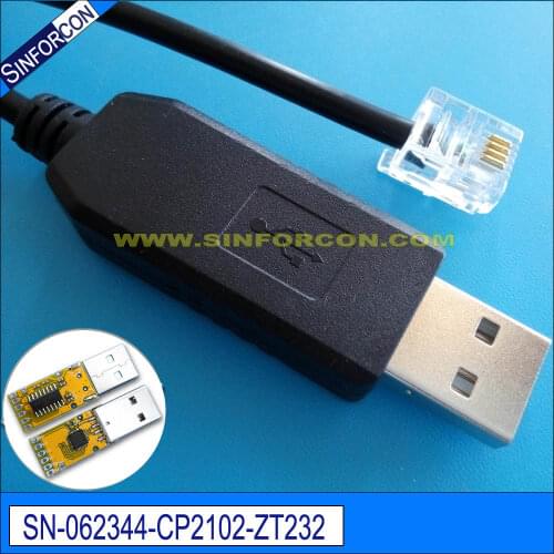 Silabs cp2102 usb rs232 serial adapter cable with rj11 rj12 rj45 rj50 rj25 rj9
